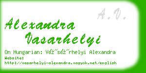 alexandra vasarhelyi business card